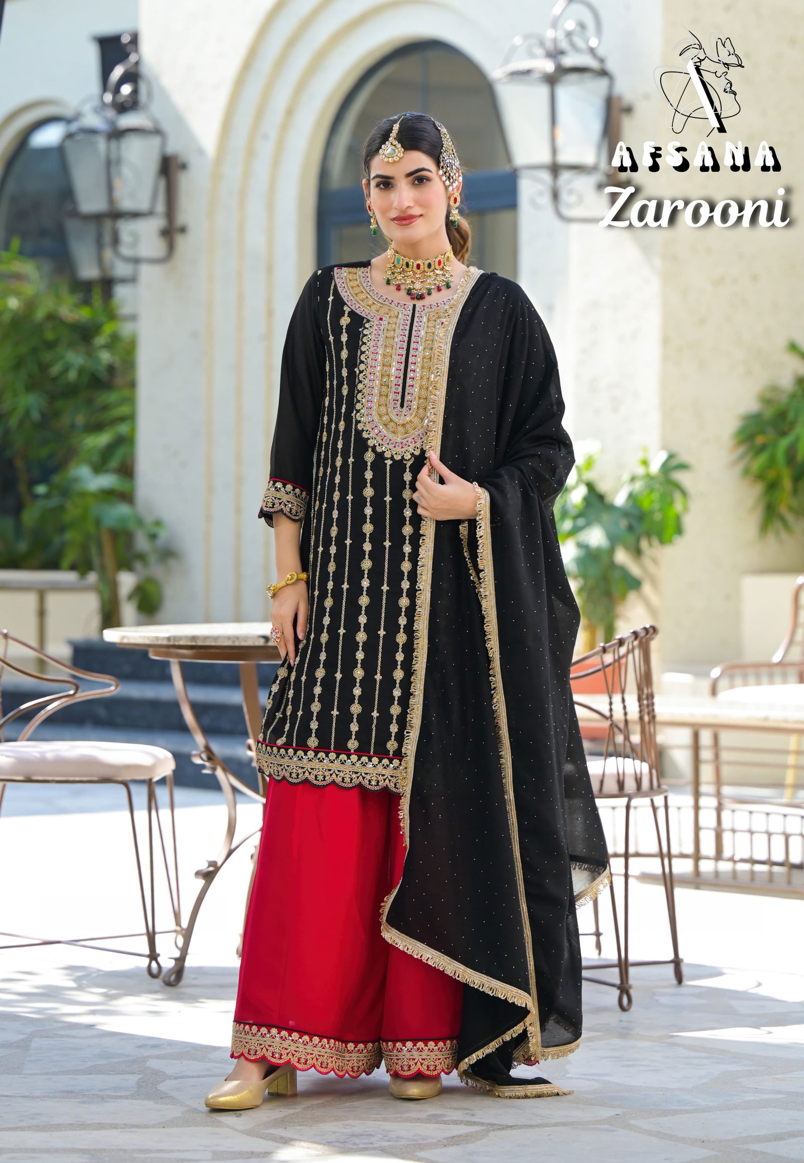 Zarooni By Afsana Blooming Vichitra Embroidery Readymade Suits Orders In India